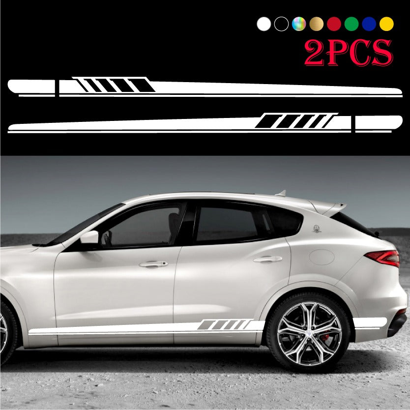 2pcs Long Stripe Decal Car Stickers Racing Auto Side Body Waterproof Vinyl Decal