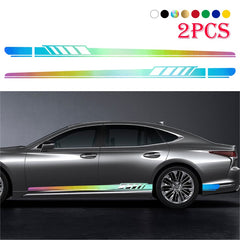 2pcs Long Stripe Decal Car Stickers Racing Auto Side Body Waterproof Vinyl Decal