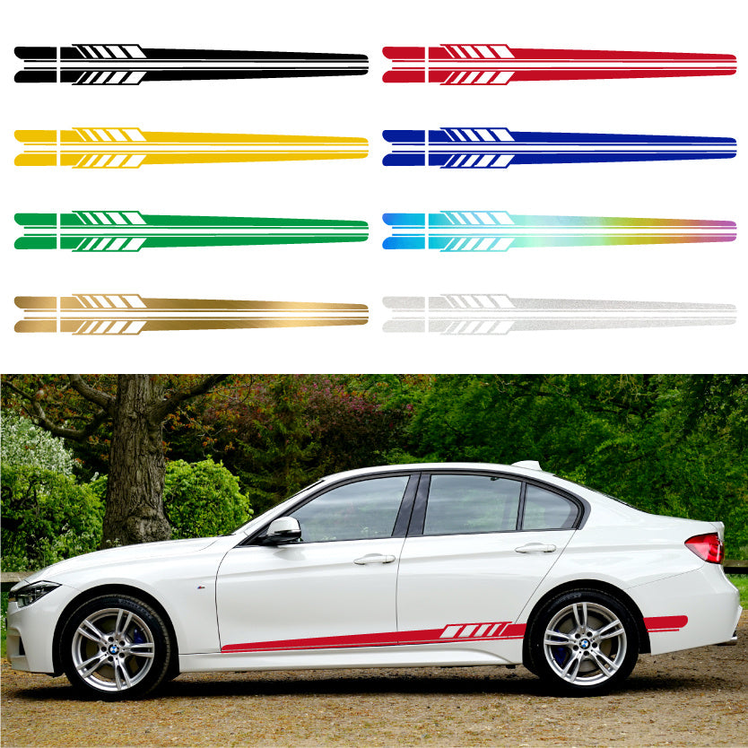 2pcs Long Stripe Decal Car Stickers Racing Auto Side Body Waterproof Vinyl Decal