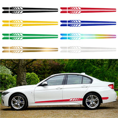 2pcs Long Stripe Decal Car Stickers Racing Auto Side Body Waterproof Vinyl Decal