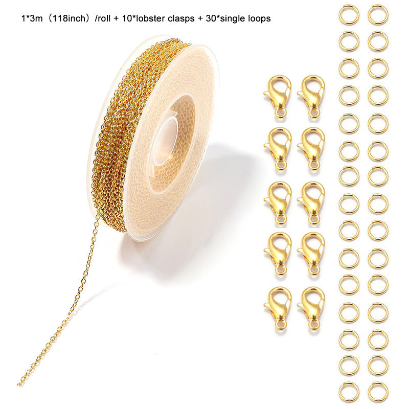 Jewelry Chain Making Kit - Cross Chain, Lobster Clasps, Jump Rings