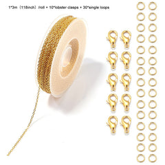 Jewelry Chain Making Kit - Cross Chain, Lobster Clasps, Jump Rings