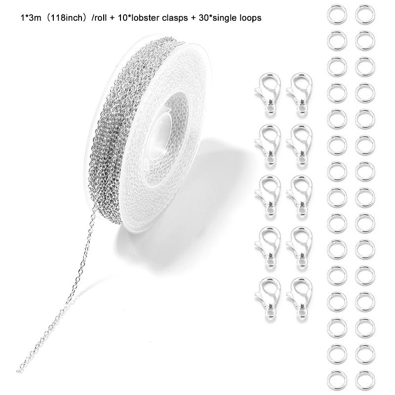 Jewelry Chain Making Kit - Cross Chain, Lobster Clasps, Jump Rings