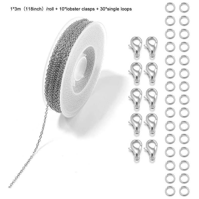 Jewelry Chain Making Kit - Cross Chain, Lobster Clasps, Jump Rings