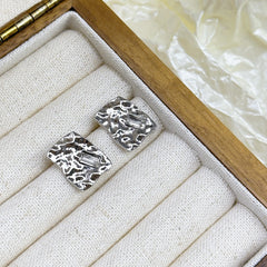 Sparkling Textured Stud Earrings for Daily Decoration