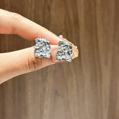 Sparkling Textured Stud Earrings for Daily Decoration