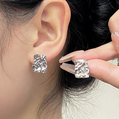 Sparkling Textured Stud Earrings for Daily Decoration