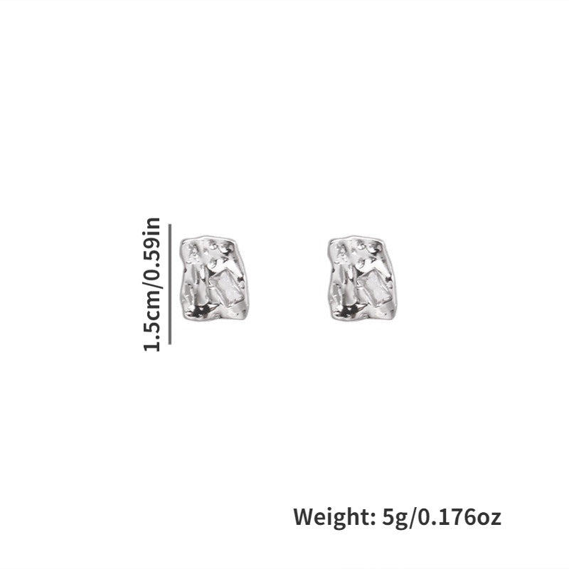 Sparkling Textured Stud Earrings for Daily Decoration