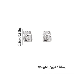 Sparkling Textured Stud Earrings for Daily Decoration