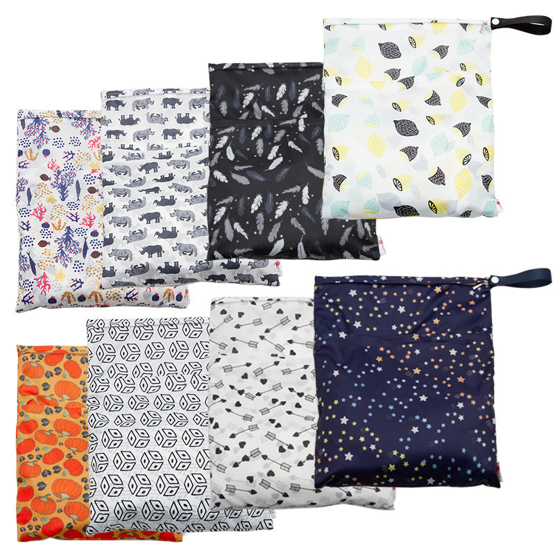 Waterproof Reusable Wet Bag with Double Zippers for Diapers and Breast Pump
