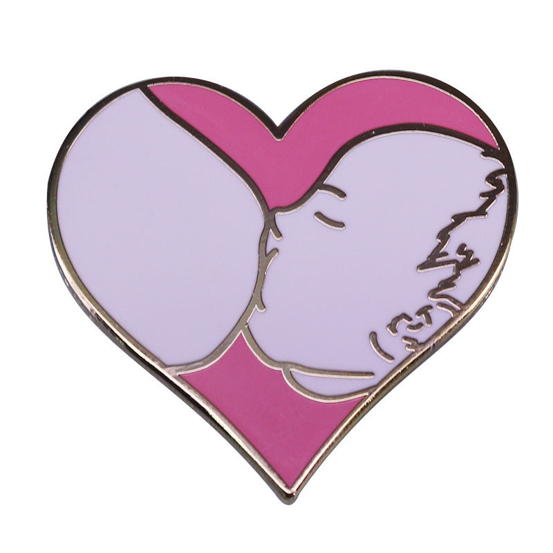 Heart-shaped Metal Pin Fashionable Decoration for Backpack Clothes Cap Scarves