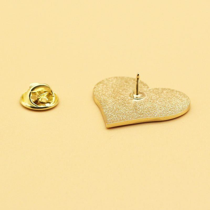 Heart-shaped Metal Pin Fashionable Decoration for Backpack Clothes Cap Scarves