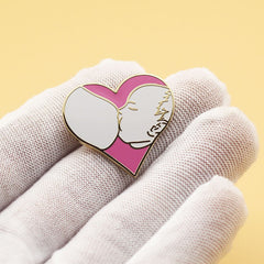 Heart-shaped Metal Pin Fashionable Decoration for Backpack Clothes Cap Scarves