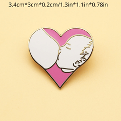 Heart-shaped Metal Pin Fashionable Decoration for Backpack Clothes Cap Scarves