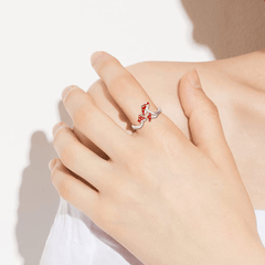 Red Mushroom Open Adjustable Ring For Girls Birthday Gift