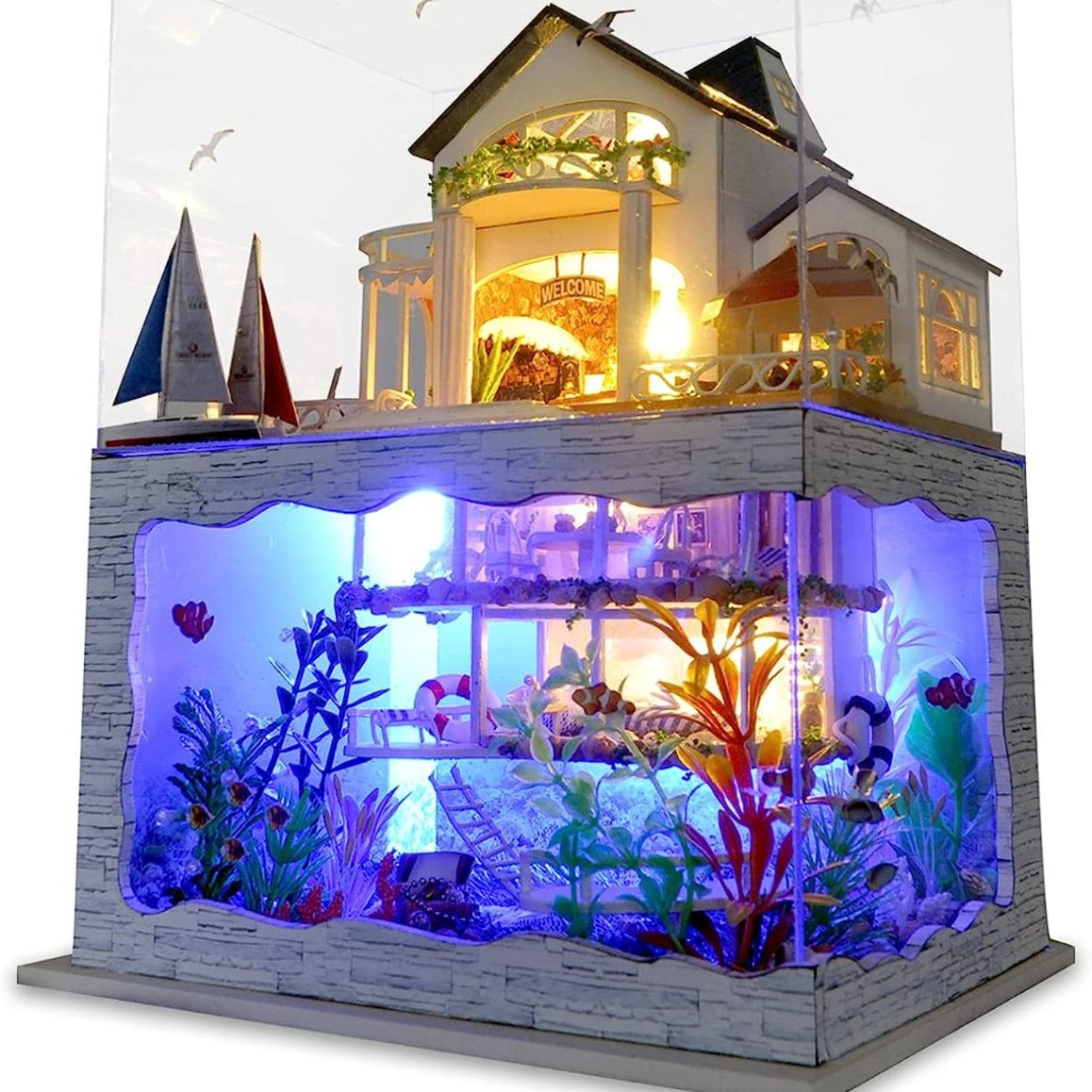 DIY Dollhouse Kit with Dust Cover 1:24 Scale House Kit