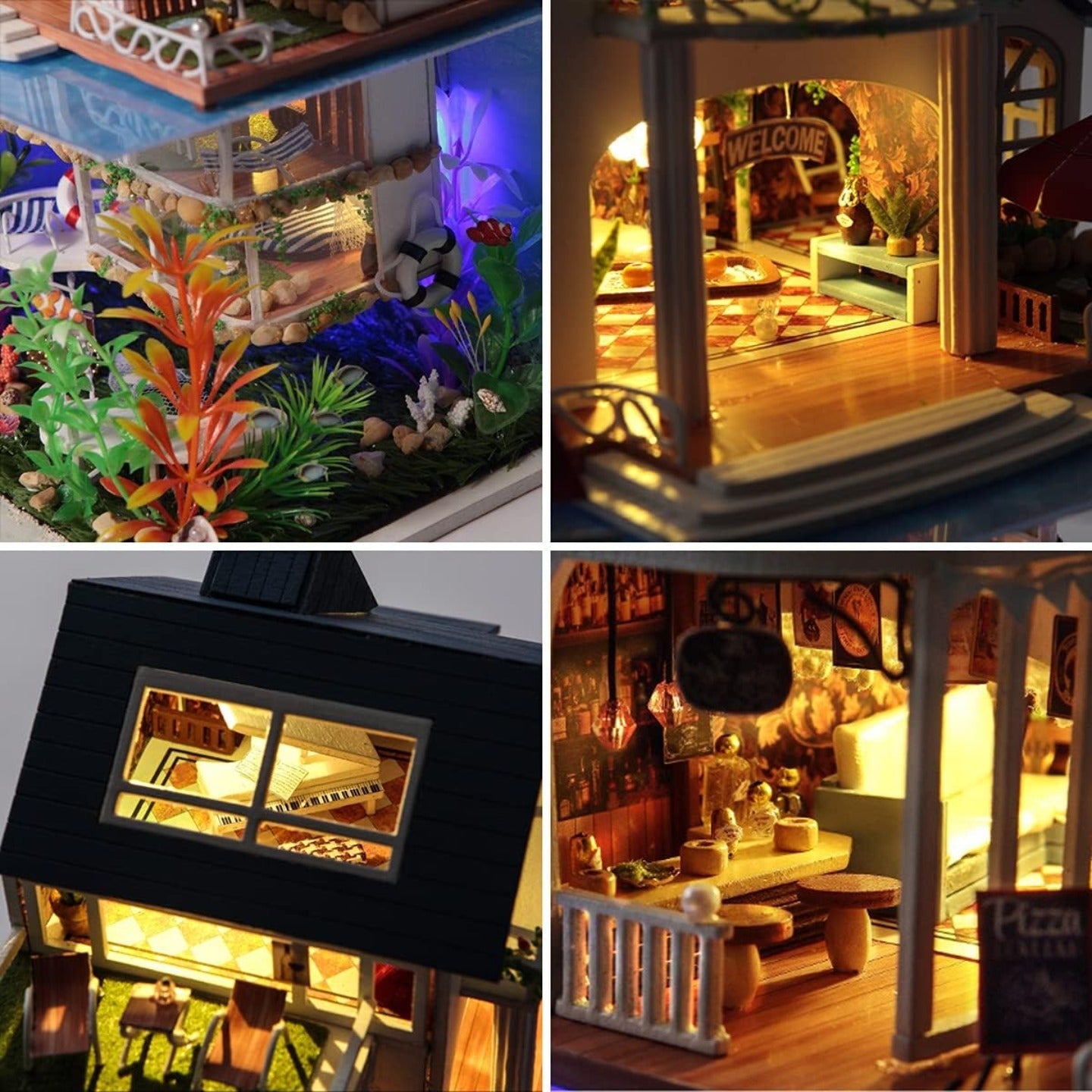 DIY Dollhouse Kit with Dust Cover 1:24 Scale House Kit