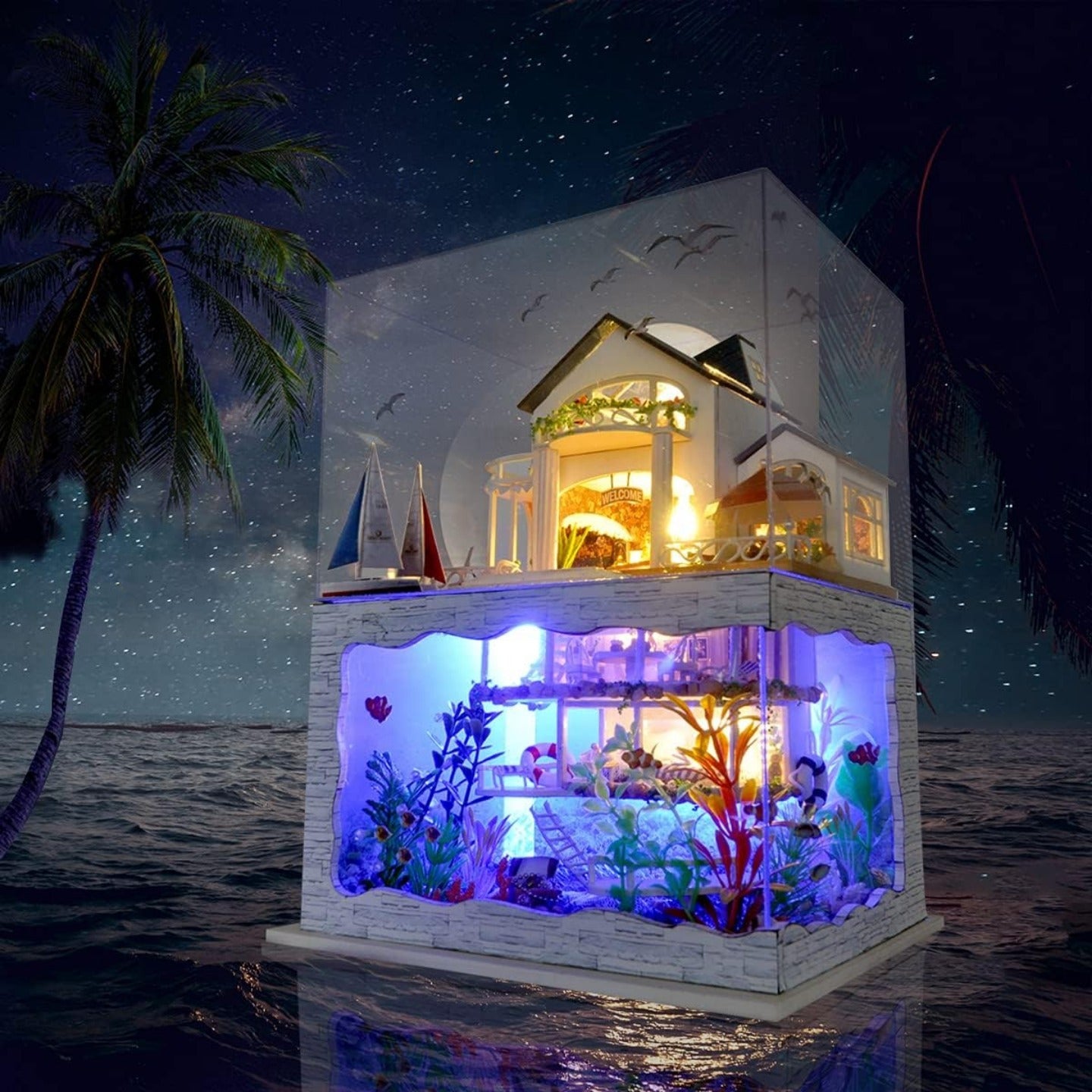 DIY Dollhouse Kit with Dust Cover 1:24 Scale House Kit