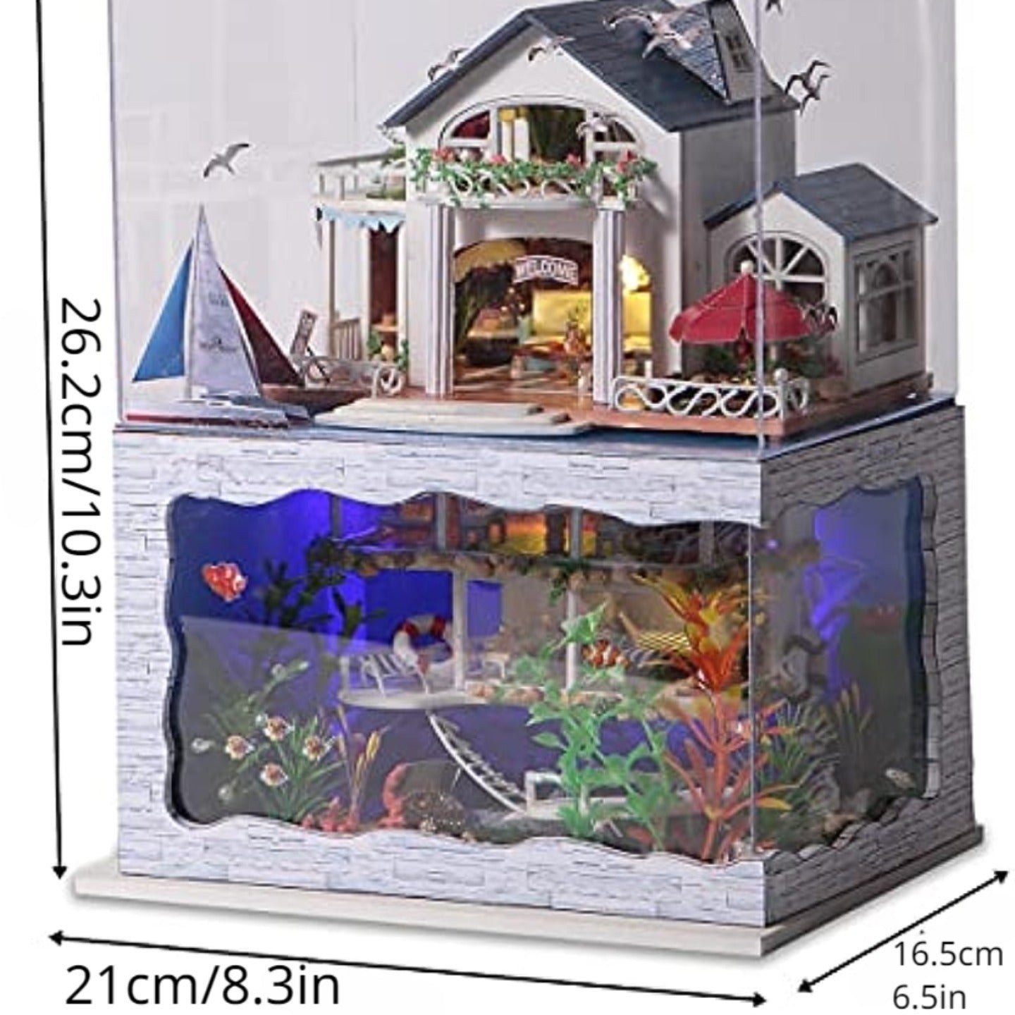 DIY Dollhouse Kit with Dust Cover 1:24 Scale House Kit