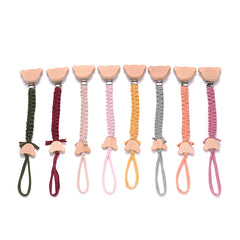 Baby Braided Pacifier Chain Anti-drop Holder Cartoon Bear Pacifier Clip