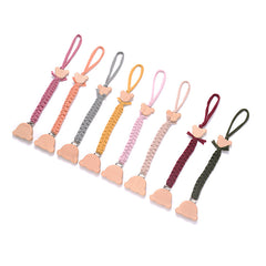 Baby Braided Pacifier Chain Anti-drop Holder Cartoon Bear Pacifier Clip