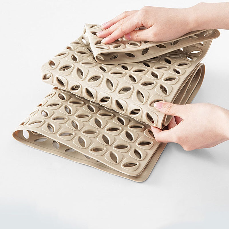 Anti Slip Shower Stall Mat Bathroom Mats With Drain Holes And Suction Cup