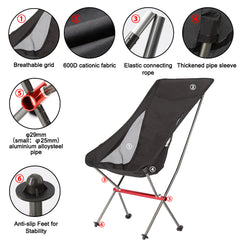 Ultralight Detachable Camping Moon Chair for Outdoor Travel