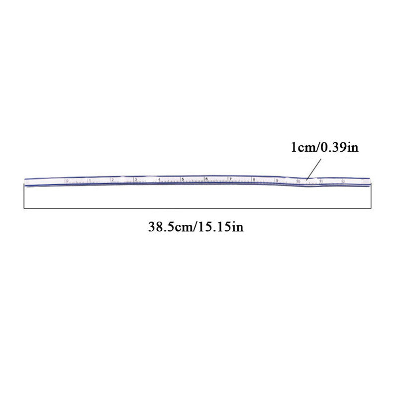 Flexible Curve Ruler Soft Plastic Tape Measure School Office Supplies