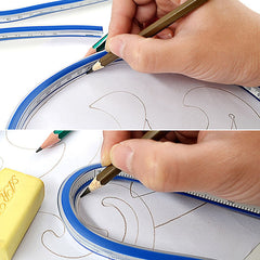 Flexible Curve Ruler Soft Plastic Tape Measure School Office Supplies