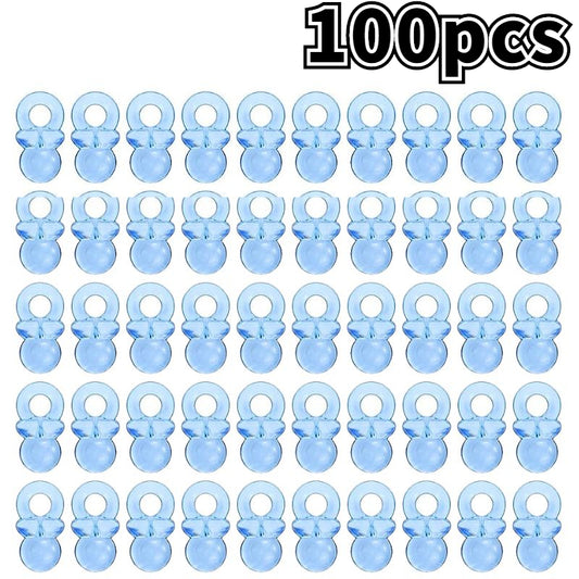 100 Mini Acrylic Pacifiers Baby Shower Game Party Favors Cake Decoration
