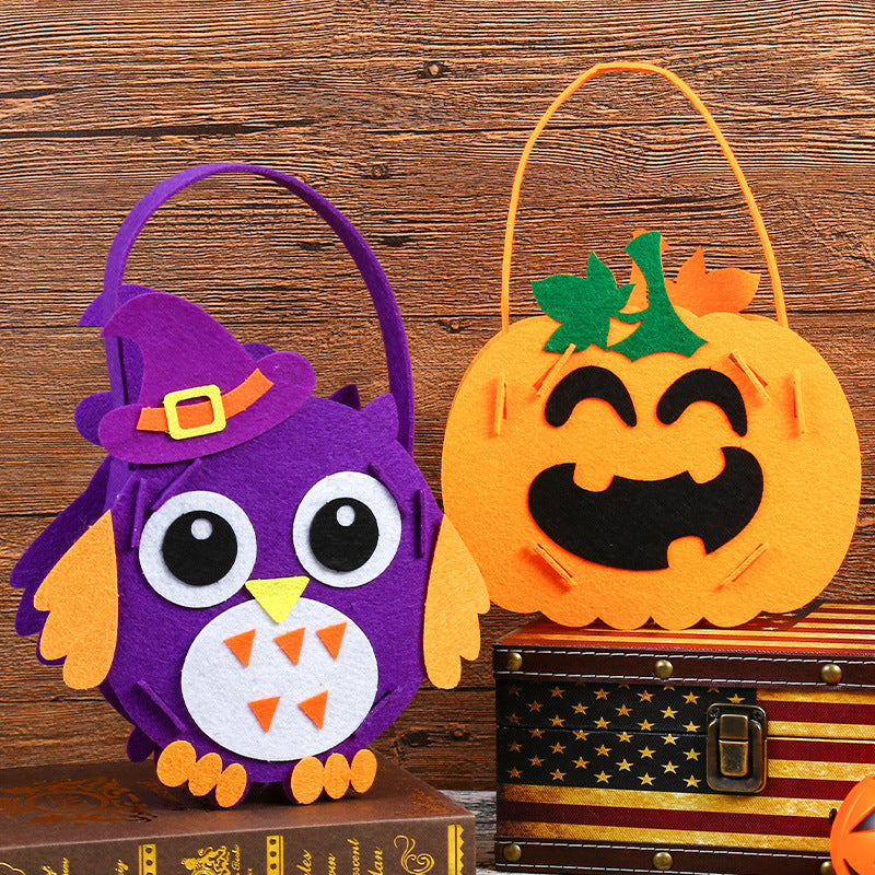 Halloween Pumpkin Bag Tote DIY Craft Kit for Candy Bag Props