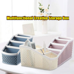4 Grid Plastic Desktop Remote Control Storage Rack