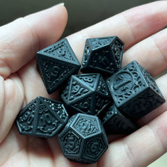 Vintage Number Pattern Dice Set - 7pcs