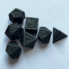 Vintage Number Pattern Dice Set - 7pcs