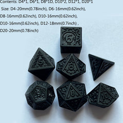 Vintage Number Pattern Dice Set - 7pcs