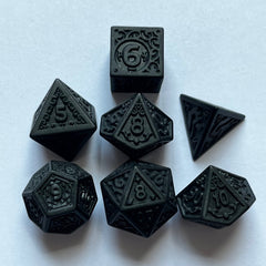 Vintage Number Pattern Dice Set - 7pcs
