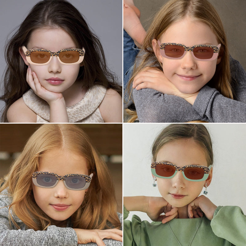Girl's Vintage Leopard Print Sunglasses UV400