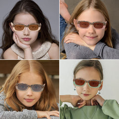 Girl's Vintage Leopard Print Sunglasses UV400