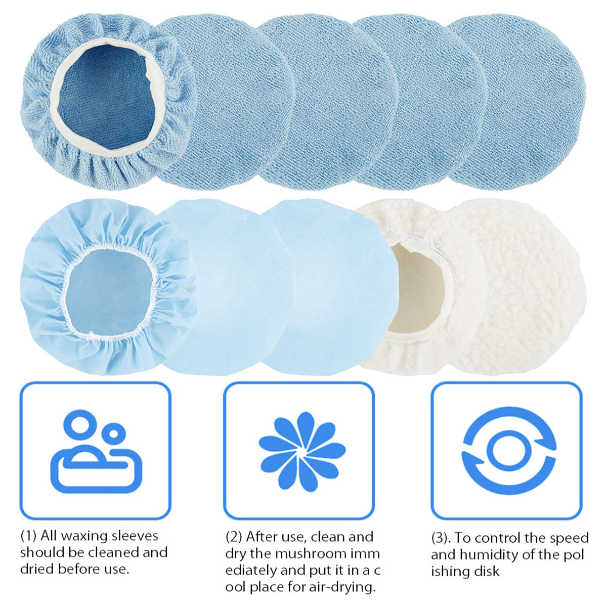 Soft Microfiber Car Polisher Pad Cover Non-slip Stretch Car Wax Cover Kit
