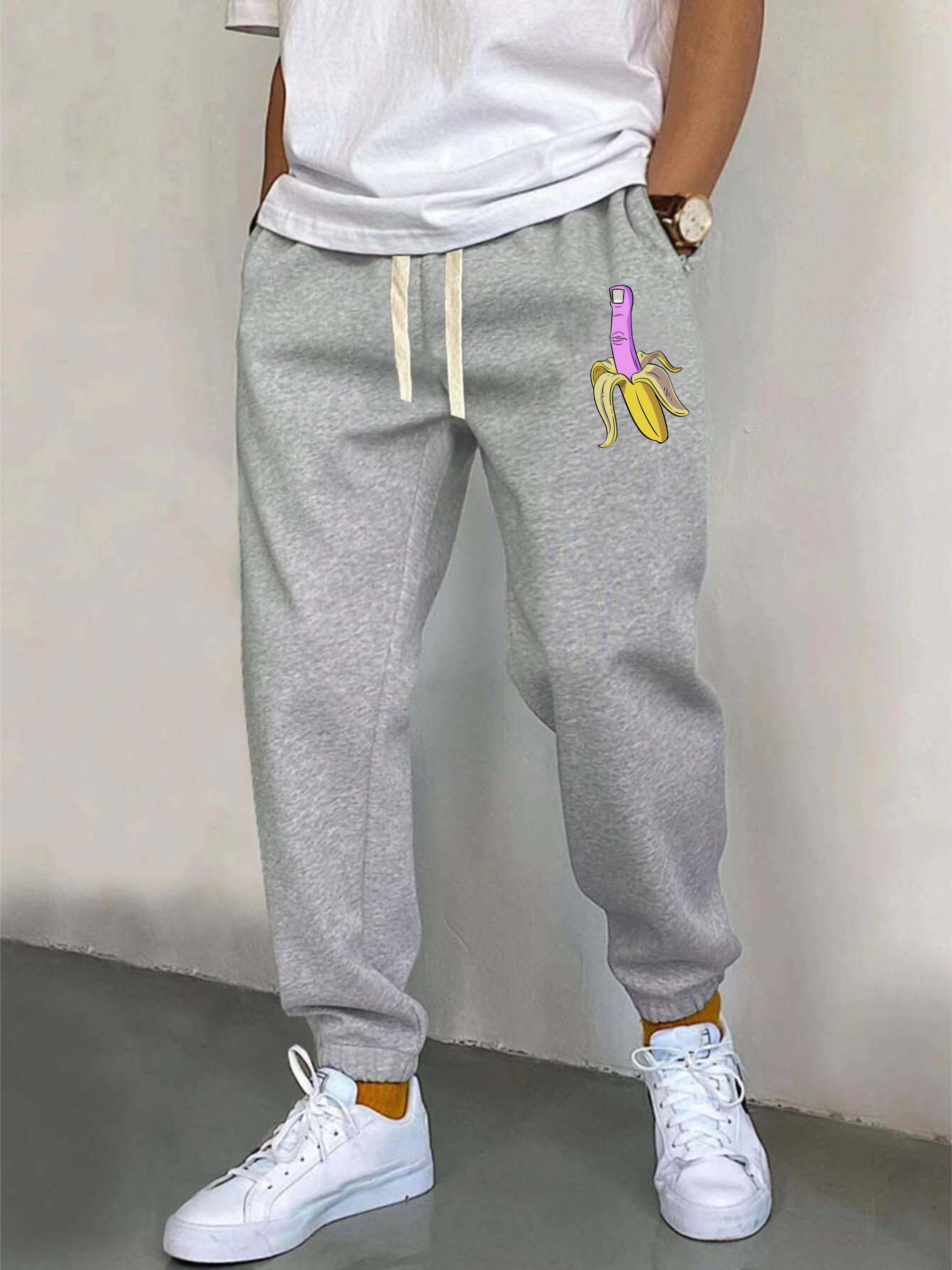 Banana Finger Pattern Joggers Men's Casual Loose Fit