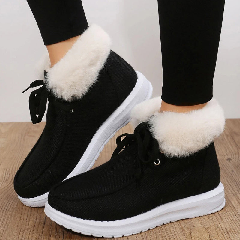 Fur Fleece Lined Thermal Snow Shoes Lightweight Winter Boat Shoes