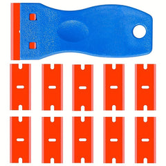 11pcs Plastic Razor Blade Scrapers with 10PCS Blades