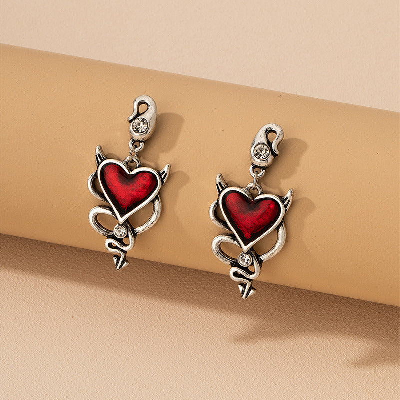 Halloween Retro Red Earrings Men's And Women's Ear Jewelry