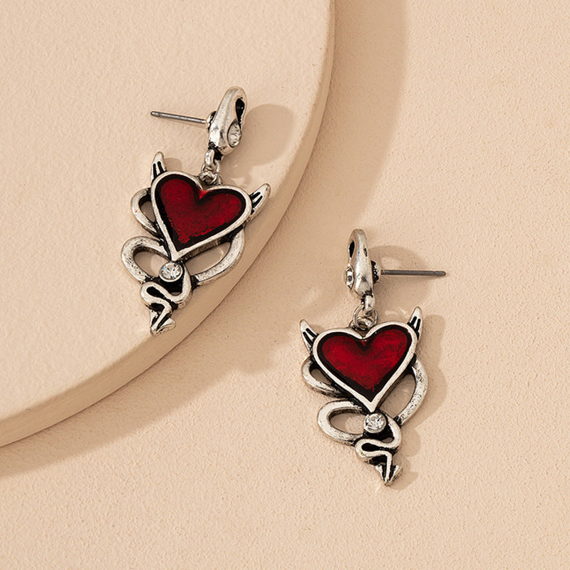 Halloween Retro Red Earrings Men's And Women's Ear Jewelry