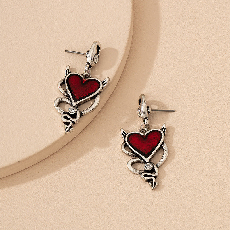Halloween Retro Red Earrings Men's And Women's Ear Jewelry