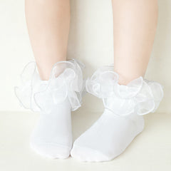 Girls Kids Lace Ruffled Socks Breathable Comfy Children's Socks