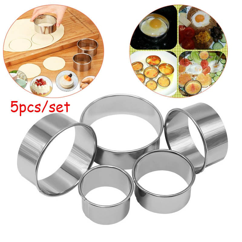 5pcs Stainless Steel Biscuit Pastry Dough Cutter Fondant Mold Cookie Maker