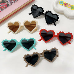 Girl's Sweet Heart Shape Sunglasses Outdoor Street Photography Classic
