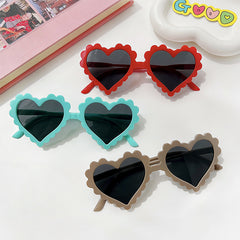 Girl's Sweet Heart Shape Sunglasses Outdoor Street Photography Classic