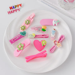 10pcs Princess Hair Clips with Cartoon Animals and Fruit